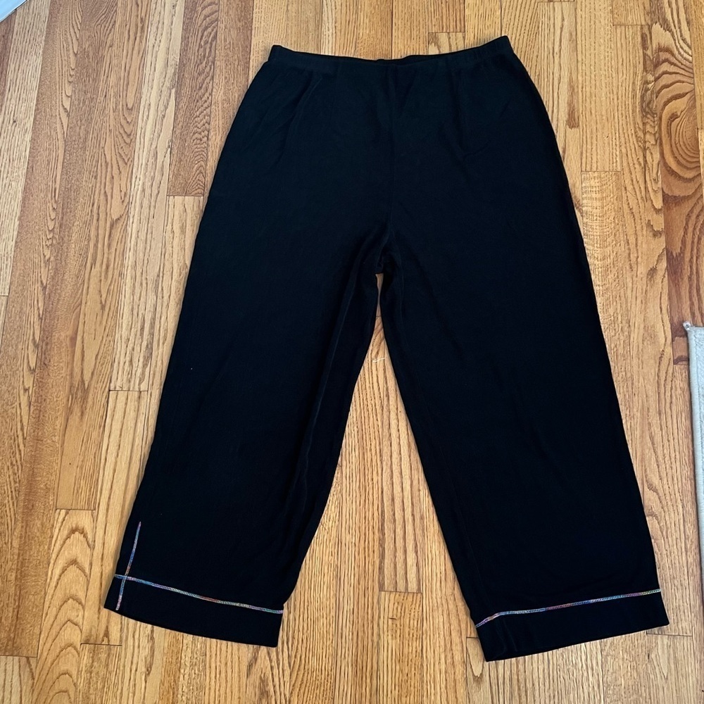 Chico's Black Travelers Collection Pants Rainbow Hem Size 3 Travel Minimalist